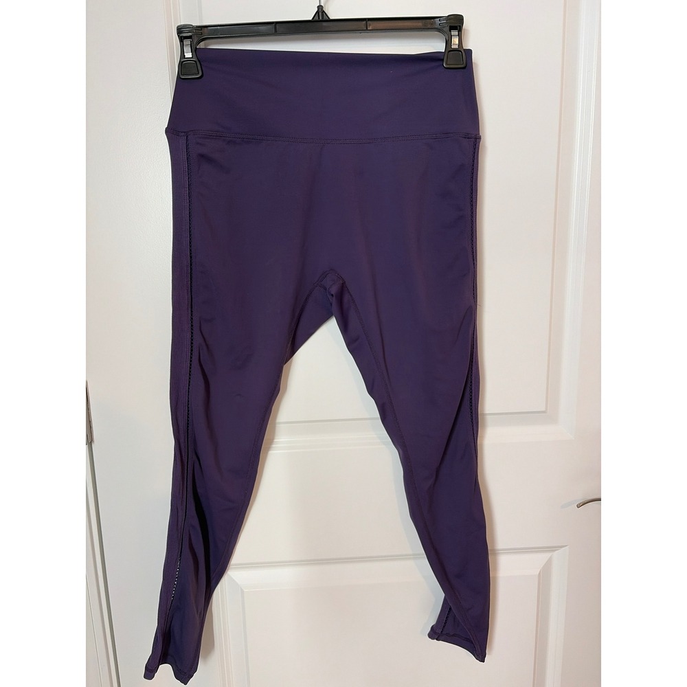 Curves N Combatboots Purple High Waisted Leggings XL Mesh Detail Athleisure